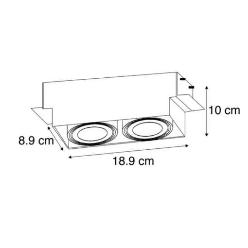 QAZQA Set van 6 Inbouwspot zwart GU10 draai- en kantelbaar trimless 2-lichts - Oneon