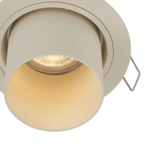 QAZQA Set van 6 inbouwspots beige GU10 50mm rond draai- en kantelbaar - Installa