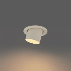 QAZQA Set van 6 inbouwspots beige GU10 50mm rond draai- en kantelbaar - Installa