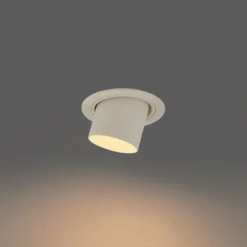 QAZQA Set van 6 inbouwspots beige GU10 50mm rond draai- en kantelbaar - Installa