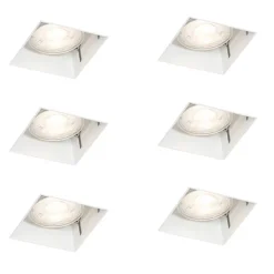 QAZQA Set van 6 inbouwspots wit GU10 50mm trimless - Oneon