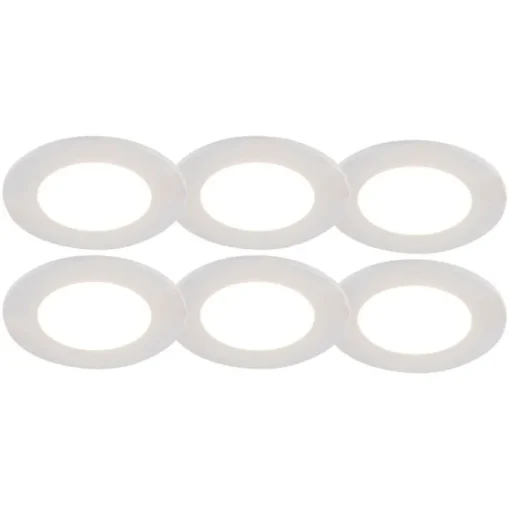 QAZQA Set van 6 inbouwspots wit incl. LED 3-staps dimbaar IP65 - Blanca
