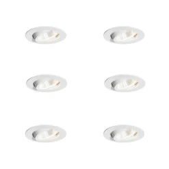 QAZQA Professional Set van 6 inbouwspots wit 6,8cm incl. LED 750 lm dimbaar IP23 - Gaius