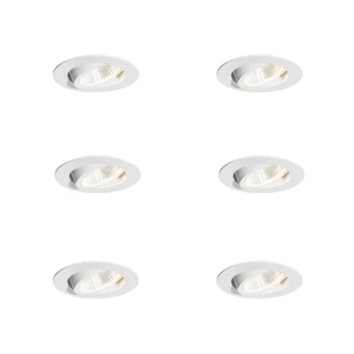 QAZQA Professional Set van 6 inbouwspots wit 6,8cm incl. LED 750 lm dimbaar IP23 - Gaius