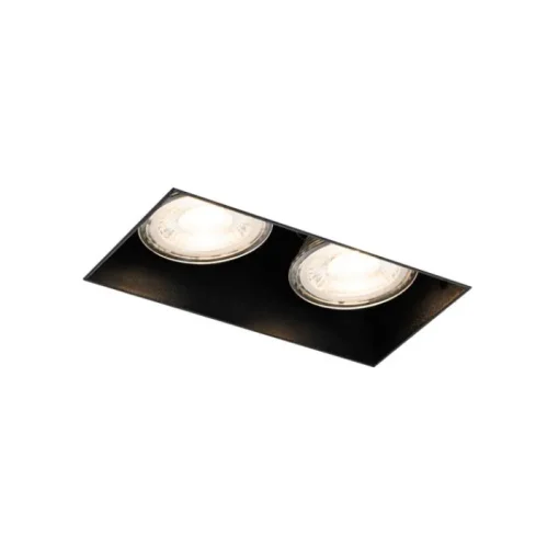 QAZQA Set van 6 inbouwspots zwart GU10 50mm 2-lichts trimless - Oneon
