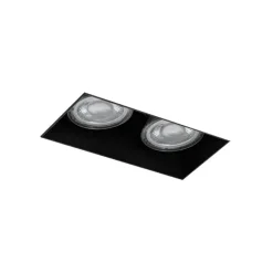 QAZQA Set van 6 inbouwspots zwart GU10 50mm 2-lichts trimless - Oneon