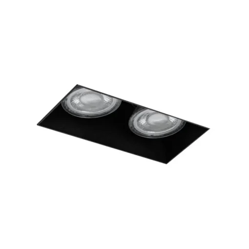 QAZQA Set van 6 inbouwspots zwart GU10 50mm 2-lichts trimless - Oneon