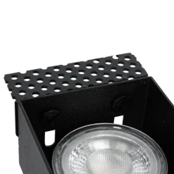 QAZQA Set van 6 inbouwspots zwart GU10 50mm 2-lichts trimless - Oneon