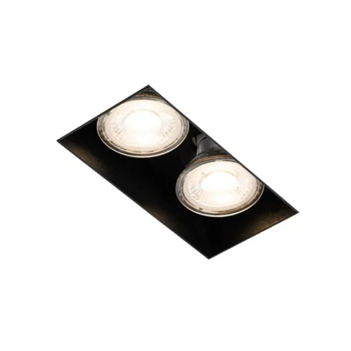 QAZQA Set van 6 inbouwspots zwart GU10 50mm 2-lichts trimless - Oneon