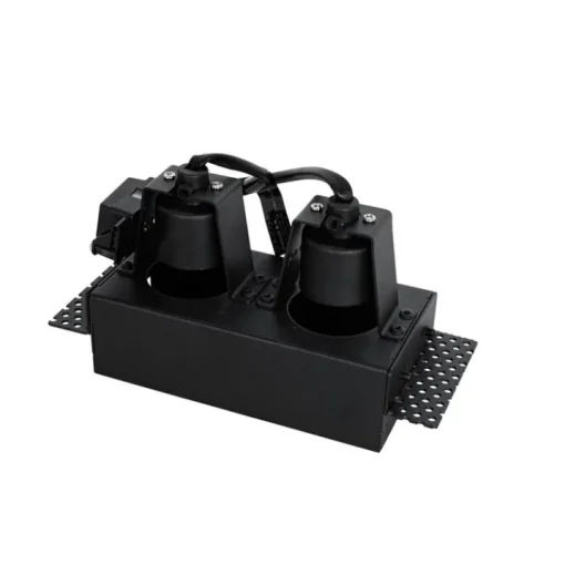 QAZQA Set van 6 inbouwspots zwart GU10 50mm 2-lichts trimless - Oneon