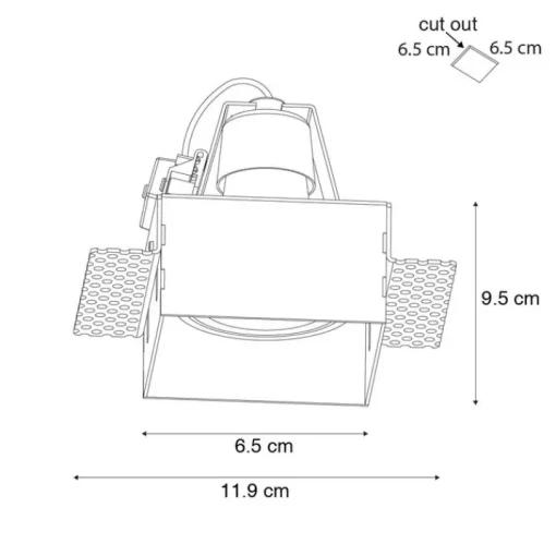 QAZQA Set van 6 inbouwspots zwart GU10 50mm trimless - Oneon