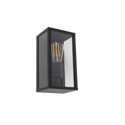 QAZQA Set van 2 Industriële wandlampen zwart 26 cm IP44  - Charlois