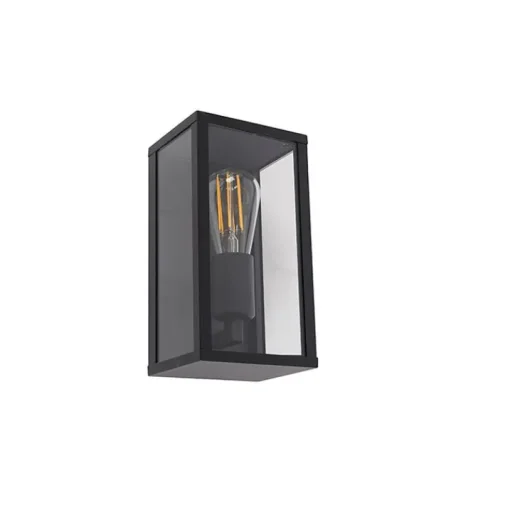 QAZQA Set van 2 Industriële wandlampen zwart 26 cm IP44  - Charlois