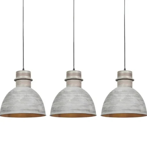 QAZQA Set van 3 landelijke hanglampen grijs - Dory
