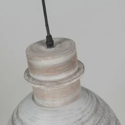 QAZQA Set van 3 landelijke hanglampen grijs - Dory
