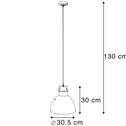QAZQA Set van 3 landelijke hanglampen grijs - Dory
