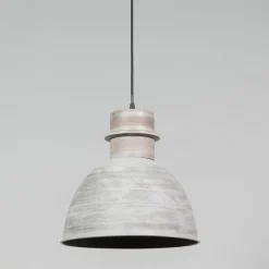 QAZQA Set van 3 landelijke hanglampen grijs - Dory