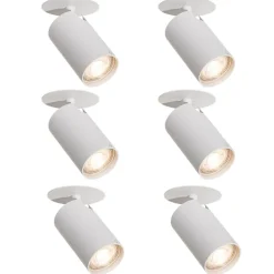 QAZQA Set van 6 moderne inbouwspots wit GU10 50mm - Chels