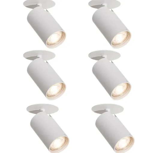QAZQA Set van 6 moderne inbouwspots wit GU10 50mm - Chels
