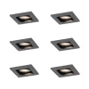 QAZQA Set van 6 Moderne inbouwspot gunmetal GU10 50mm rond kantelbaar - Qure