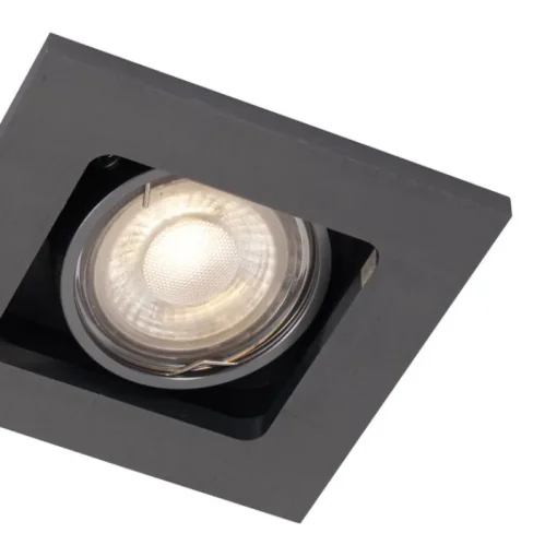 QAZQA Set van 6 Moderne inbouwspot gunmetal GU10 50mm rond kantelbaar - Qure