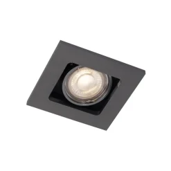 QAZQA Set van 6 Moderne inbouwspot gunmetal GU10 50mm rond kantelbaar - Qure