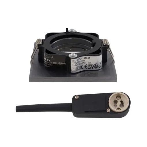 QAZQA Set van 6 Moderne inbouwspot gunmetal GU10 50mm rond kantelbaar - Qure
