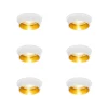 QAZQA Set van 6 Moderne inbouwspot wit met gouden binnenkant - Insta