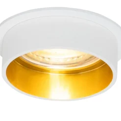 QAZQA Set van 6 Moderne inbouwspot wit met gouden binnenkant - Insta