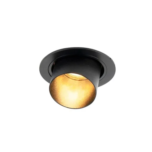 QAZQA Set van 6 Moderne inbouwspot zwart rond kantelbaar - Installa