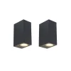 QAZQA Set van 2 moderne wandlampen zwart 2-lichts IP44 - Baleno