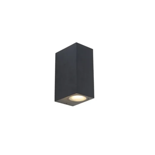 QAZQA Set van 2 moderne wandlampen zwart 2-lichts IP44 - Baleno
