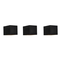 QAZQA Set van 3 moderne wandlampen zwart - Transfer