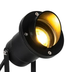QAZQA Set van 3 prikspots zwart incl. snoer en stekker IP65 - Done