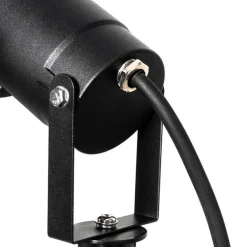 QAZQA Set van 3 prikspots zwart incl. snoer en stekker IP65 - Done