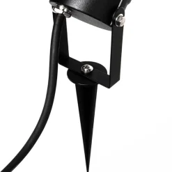 QAZQA Set van 3 prikspots zwart incl. snoer en stekker IP65 - Done