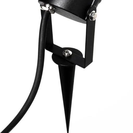 QAZQA Set van 3 prikspots zwart incl. snoer en stekker IP65 - Done