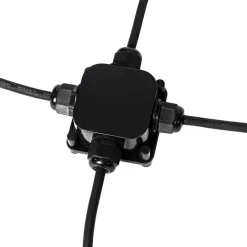 QAZQA Set van 3 prikspots zwart incl. snoer en stekker IP65 - Done
