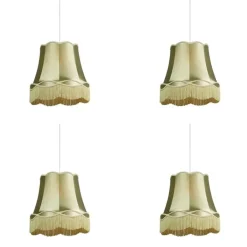 QAZQA Set van 4 retro hanglampen groen 45 cm - Granny