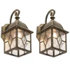 QAZQA Set van 2 romantische buiten wandlantaarns brons - London