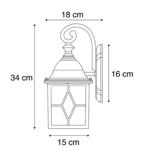 QAZQA Set van 2 romantische buiten wandlantaarns brons - London