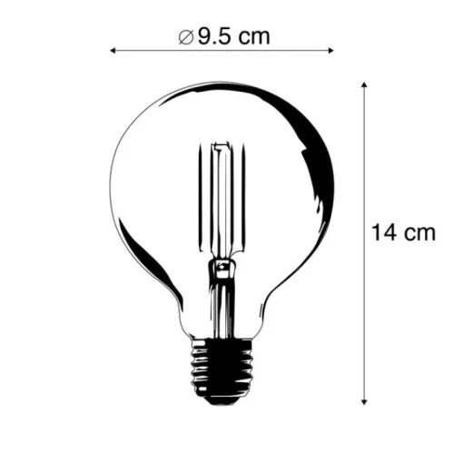 Calex Set van 3 smart E27 dim to warm LED lampen G95 goldline 7W 806 lm 1800K - 3000K