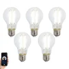 LUUMR Set van 5 Smart E27 dimbare LED lampen A60 helder 7W 806 lm 2700-6500K