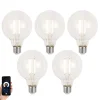 LUUMR Set van 5 Smart E27 dimbare LED lampen G95 helder 7W 806 lm 2700-6500K