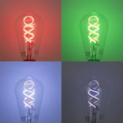 LUUMR Set van 5 Smart E27 dimbare LED lampen ST64 helder RGBW 4W 250 lm 2700K