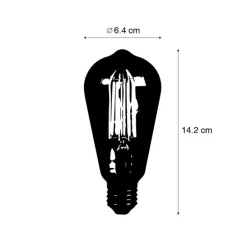 Calex Set van 2 smart E27 LED lampen ST64 smoke 7W 400 lm 1800K