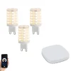 QAZQA Set van 3 smart G9 dimbare LED lamp 2.5W 250 lm 2700K-6500K incl. Zigbee Smart Hub