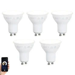 LUUMR Set van 5 Smart GU10 50mm dimbare LED lampen opaal 7W 630 lm 2700K