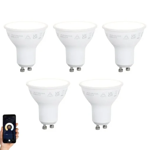 LUUMR Set van 5 Smart GU10 50mm dimbare LED lampen opaal 7W 630 lm 2700K