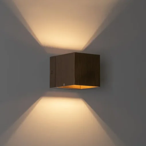 QAZQA Set van 2 smart wandlamp donkerbrons 8 cm incl. Wifi G9 - Transfer